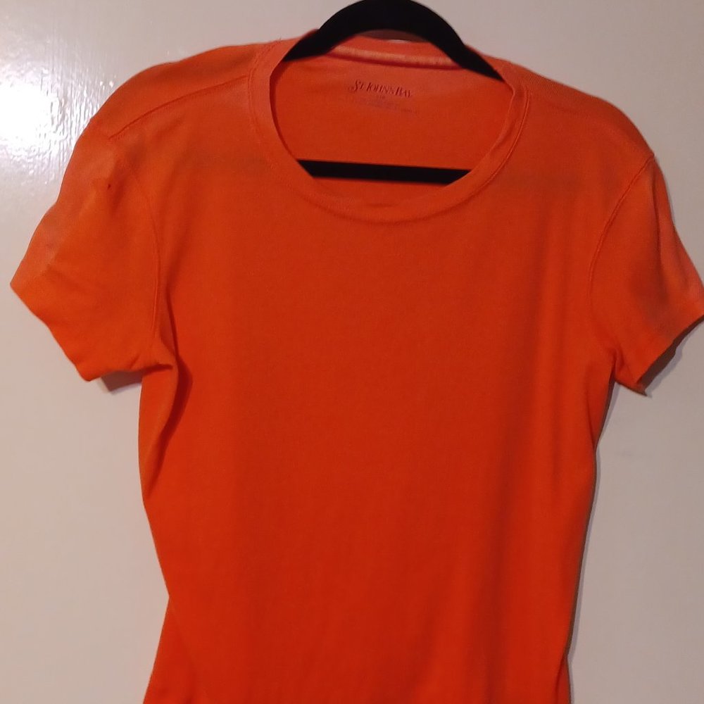 St. John's Bay Women's Orange Short Sleeve Top Size S